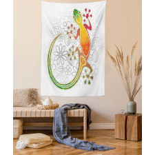 Art Frog Flowers Tapestry