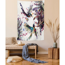 Lily Birds Watercolor Tapestry