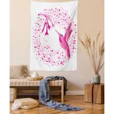 Hummingbird Flower Dots Tapestry