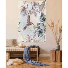 Birds Hibiscus Flowers Tapestry