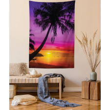 Palm Shadow at Sunset Tapestry