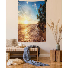 Palm Trees on Beach Tapestry