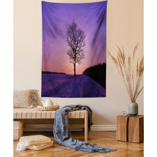 Oak Sunset Winter Time Tapestry