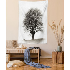 Fall Tree Monochrome Art Tapestry