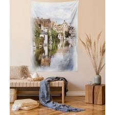 Brugge Canal View Tapestry