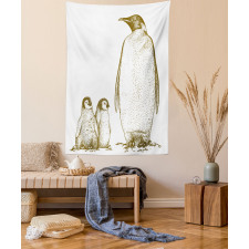 King and Baby Penguin Tapestry