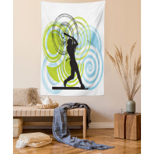 Baseball Player Circles Tapestry