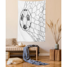 Soccer Ball in Net Tapestry