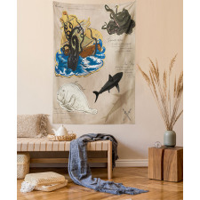 Sea Monsters Pirate Tapestry