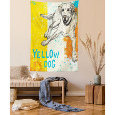 Grunge Sketch Dog Art Tapestry