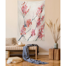 Vintage Sakura Flowers Tapestry