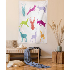 Colorful Jumping Animals Tapestry