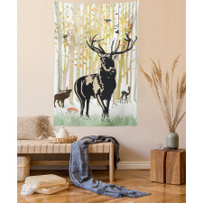 Autumn Forest Wild Animal Tapestry