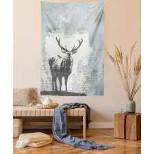 Stag Silhouette Grunge Tapestry