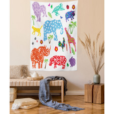 Wild Animals Floral Tapestry