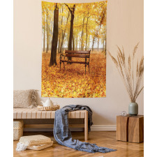 Misty Autumn Park Rustic Tapestry