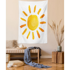 Watercolor Sun Childish Tapestry