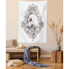 Skull Rose Grunge Tapestry