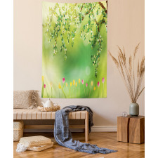 Colorful Tulips Tree Tapestry