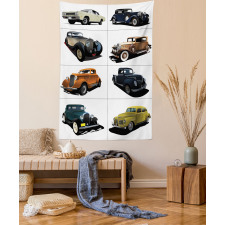 Collage of Fifties Car Tapestry