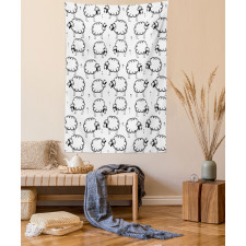 Funny Sheeps on a Meadow Tapestry