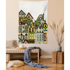 Old Town View Art Tapestry