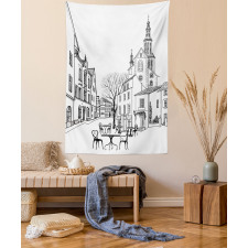 Old City Sketch Tapestry