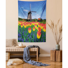 Blooming Tulip Windmill Tapestry