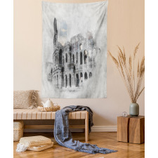 Colosseum Rome Sketch Tapestry