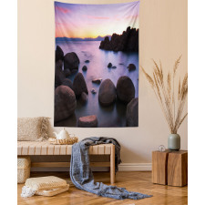 Misty Scene Rocks Water Tapestry