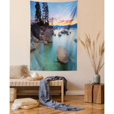 Romantic Lake Sunset Tapestry