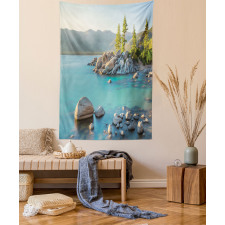 Countryside Lake Beach Tapestry
