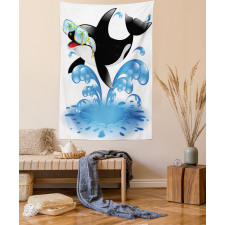 Whale with Sunglasses Tapestry