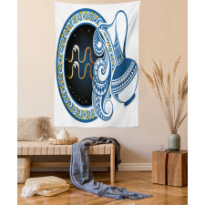 Aquarius Sign Tapestry