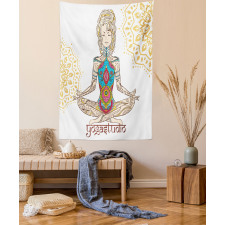 Meditating Girl Mandala Tapestry