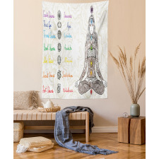 Sketch Yoga Posed Girl Tapestry