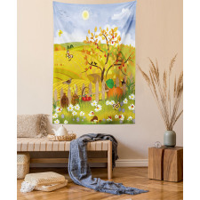 Autumn Garden Daisies Tapestry