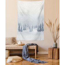 Foggy Weather Trees Tapestry