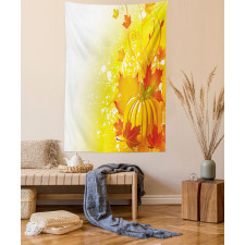 Pumpkin Fall Leaves Tapestry