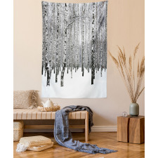 Snowy Forest Photo Woodland Tapestry