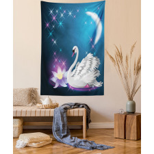 Magic Lily White Swan Tapestry