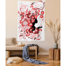 Flower Girl Long Hair Tapestry