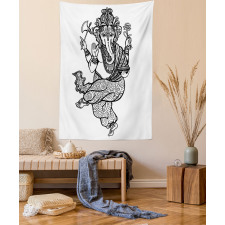 Dancing Elephant Sketch Tapestry