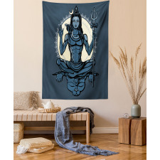 Yoga Lotus Asian Tiger Tapestry