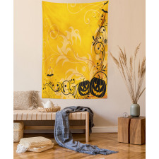 Pumpkins Bats Halloween Tapestry