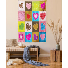 Love Heart Patchwork Tapestry