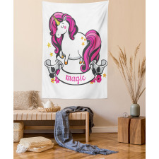 Unicorn with Pink Hair Tapestry