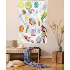 Kids Outer Space Earth Tapestry