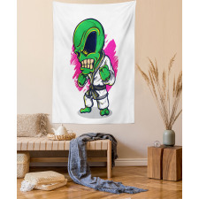Angry Alien Karate Art Tapestry