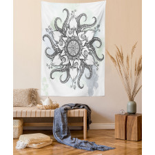 Drawn Mandala Flower Tapestry